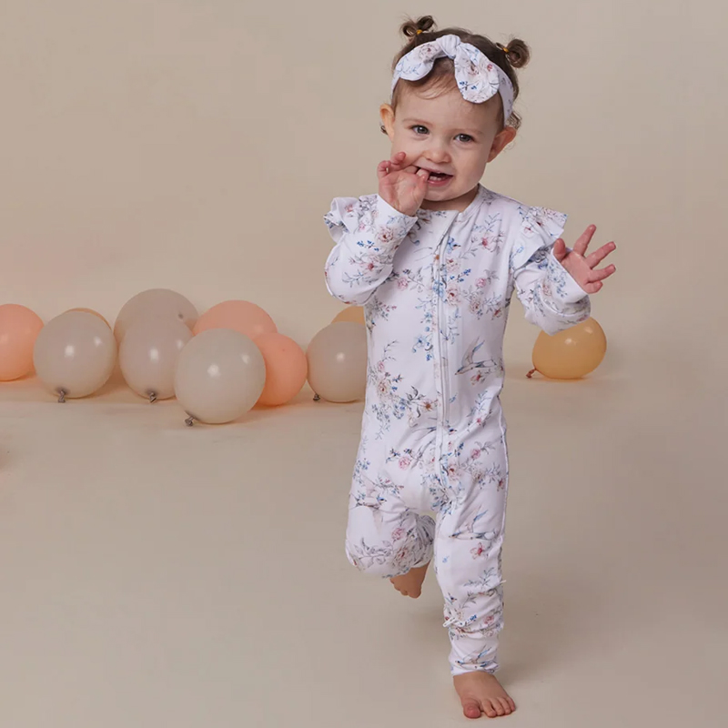 Snuggle Hunny Organic Snugglesuit Convertible Romper Sweet Swallows - Image 2