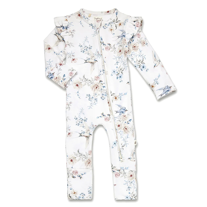 Snuggle Hunny Organic Snugglesuit Convertible Romper Sweet Swallows - Image 4